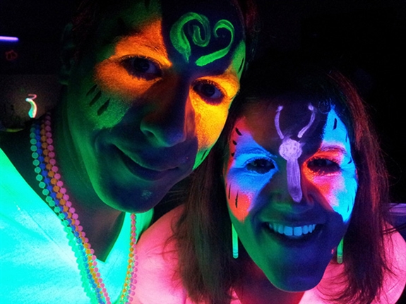 glow-in-the-dark face paint